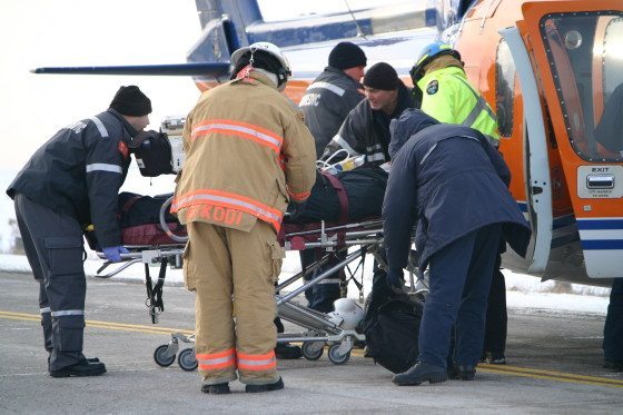 medical evacuation after truck accident in maine